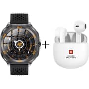 Swiss Military DOM 7 Smart Watch Silicon Black + VICTOR 6 Earbuds