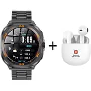 Swiss Military DOM 7 Smart Watch Steel Black + VICTOR 6 Earbuds