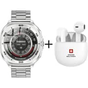 Swiss Military DOM 7 Smart Watch Steel Silver + VICTOR 6 Earbuds