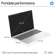 HP (2023) Laptop - 13th Gen / Intel Core i7- 1355U / 15.6inch FHD / 512GB SSD / 16GB RAM / Shared Intel Iris Xe Graphics / Windows 11 Home / English Keyboard / Natural Silver / International Version - [15-FD0127DX]