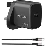Telux Voltflow Wall Charger With Cable Grey - WCVF20C.GY