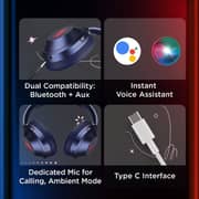 Boat Nirvana 751 Wireless Over Ear Headphone Blue