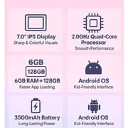 Oteeto TAB 72 Kids Tablet - WiFi 128GB 6GB RAM 7inch Pink