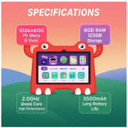 Oteeto TAB 73 Kids Tablet - WiFi 128GB 6GB RAM 7inch Red