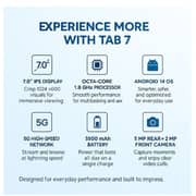Oteeto TAB 7 Tablet - WiFi+5G 256GB 8GB RAM 7inch Blue With Keyboard And Mouse And Case