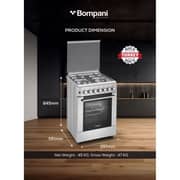 Bompani 4 Burner Gas Cooker 60x60cm Silver - BO614BIXT