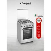 Bompani 4 Burner Gas Cooker 60x60cm Silver - BO614BIXT