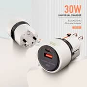 Digitplus 1 Pc Universal GaN Travel Adapter Ivory - DP-Q2319