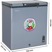 SPJ Single Door Chest Freezer 150L Grey - POSH-SLW210C