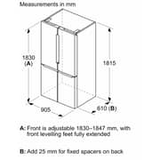 Bosch Series 4 French Door Refrigerator 528L Stainless Steel - KFN96VPE0M