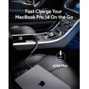 Aukey Car Charger with Built-in Cable Grey - CC-P2-GY