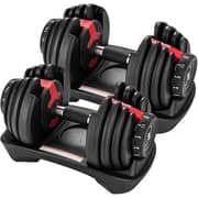 Sparnod Fitness Adjustable Dumbbell Set (16kg x 2) – 12-in-1 Quick-Change Digital Dial, High-Strength Steel & Safety Lock for Home Gym ( SAD-16 )