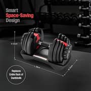 Sparnod Fitness Adjustable Dumbbell Set (16kg x 2) – 12-in-1 Quick-Change Digital Dial, High-Strength Steel & Safety Lock for Home Gym ( SAD-16 )