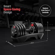 Sparnod Fitness 36kg Total Adjustable Dumbbell Set (Set of 2) – 12 Weight Increments with Thickened Base | One-Hand Quick Dial & Safety Lock for Full-Body Home Workout - SAD-18