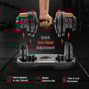 Sparnod Fitness 25kg Total Adjustable Dumbbells Pair – 11-in-1 Precision Weight Dial, Ergonomic Non-Slip Grip & Heavy Duty Steel Build for Home Workouts- SAD-12.5