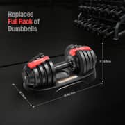 Sparnod Fitness 25kg Total Adjustable Dumbbells Pair – 11-in-1 Precision Weight Dial, Ergonomic Non-Slip Grip & Heavy Duty Steel Build for Home Workouts- SAD-12.5