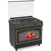 Generaltec 5 Burners Gas Cooker 90x60cm Black - GCTR98BR