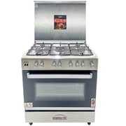 Generaltec 5 Burners Gas Cooker 90x60cm Silver - GC96SF