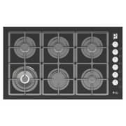 Purity Built In Gas Hob 90 cm 6 Burners Heavy Duty Grids Glass Black - HPT903G