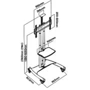 Skill Tech Durable TV Trolley Stand Matte Black - AVA1800701P