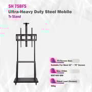 Skill Tech Ultra-Heavy Duty Steel Mobile TV Stand Black - SH75BFS