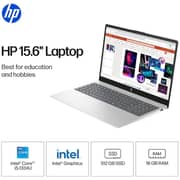 HP (2023) Laptop - 13th Gen / Intel Core i5-1334U / 15.6inch FHD / 512GB SSD / 16GB RAM / Shared Intel Graphics / Windows 11 Home / English Keyboard / Natural Silver / International Version - [15-FD0215DX]