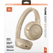 JBL Tune 530BT Wireless On Ear Headphones Beige