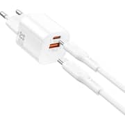 Wiwu Cube Charger With USB-C To C Cable White - WI-G018CCW