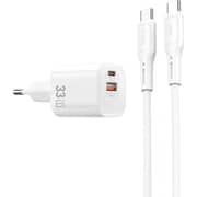 Wiwu Cube Charger With USB-C To C Cable White - WI-G018CCW