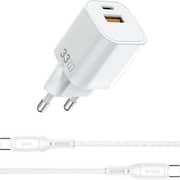 Wiwu Cube Charger With USB-C To C Cable White - WI-G018CCW