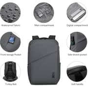 Kingsons Durable Laptop Backpack Dark Grey 15.6inch - K10241W-Dark Grey