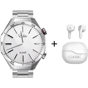 Xcell Elite 7 Smartwatch Steel Silver + Classic TWS Earbuds White