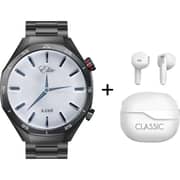Xcell Elite 7 Smartwatch Steel Black + Classic TWS Earbuds White