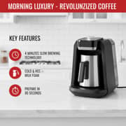 Arzum OKKA Rich Pro Plus Automatic Turkish Coffee Machine (With Water Tank Milk Frother) Black, Chrome