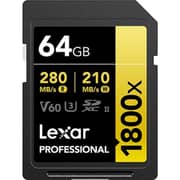 بطاقة ذاكرة ليكسار بروفيشنال جولد 1800x SDXC UHS-II سعة 64 جيجابايت LSD1800064GBNNNG