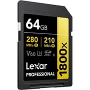 بطاقة ذاكرة ليكسار بروفيشنال جولد 1800x SDXC UHS-II سعة 64 جيجابايت LSD1800064GBNNNG