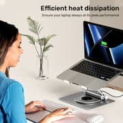 Unitek Laptop Stand With Detachable USB-C Hub Space Grey - D1109B01