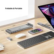 Unitek 7-in-1 USB-C Foldable Laptop Stand With Docking Station Silver - D1137AGY01