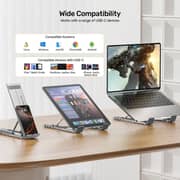 Unitek 7-in-1 USB-C Foldable Laptop Stand With Docking Station Silver - D1137AGY01