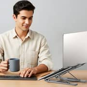 Unitek 7-in-1 USB-C Foldable Laptop Stand With Docking Station Silver - D1137AGY01