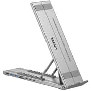 Unitek 7-in-1 USB-C Foldable Laptop Stand With Docking Station Silver - D1137AGY01