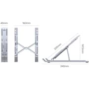 Unitek Mechanical Foldable Laptop Stand Silver - OT155SL