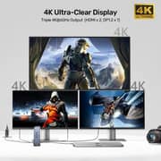 Unitek 15-in-1 DisplayLink Triple 4K Docking Station Space Grey - D1135AGY01