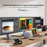 Unitek 15-in-1 DisplayLink Triple 4K Docking Station Space Grey - D1135AGY01