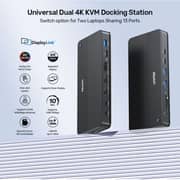 Unitek Universal Dual 4K KVM Docking Station Black - D1103A01