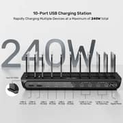 Unitek uCharge 10-Port USB Smart Charging Station Black - P1230CBK01-UK