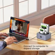 Unitek Dual-Bay SATA Docking Station Space Grey - Y-3027GY01-UK