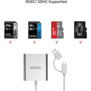 Unitek 3 Ports Card Reader USB 3.0 with USB-C Adapter White - Y-9313D