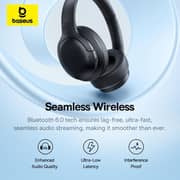 Baseus Bass BH1 Lite Wireless Over Ear Headphones Cosmic Black