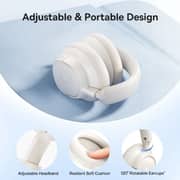 Baseus Bass BH1 NC Wireless Over Ear Headphones Starlight Off-White